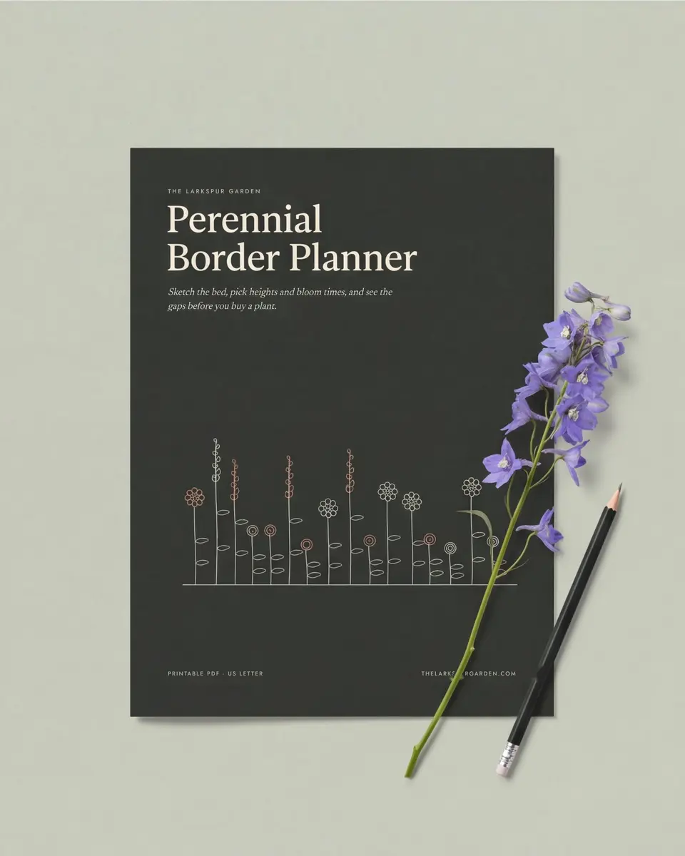 Perennial Border Planner: printable PDF, 18 pages