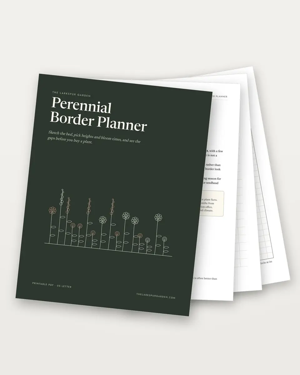 Perennial Border Planner: cover and inside pages laid out together