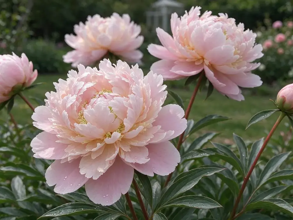 Pale pink heirloom peony