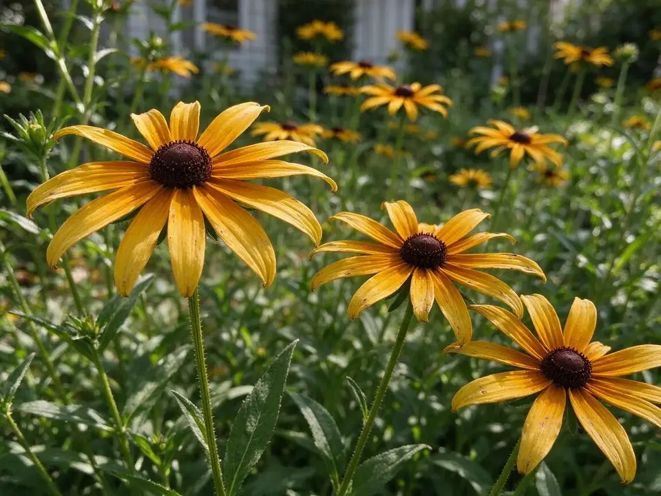 Black-eyed Susans in a sunny bed
