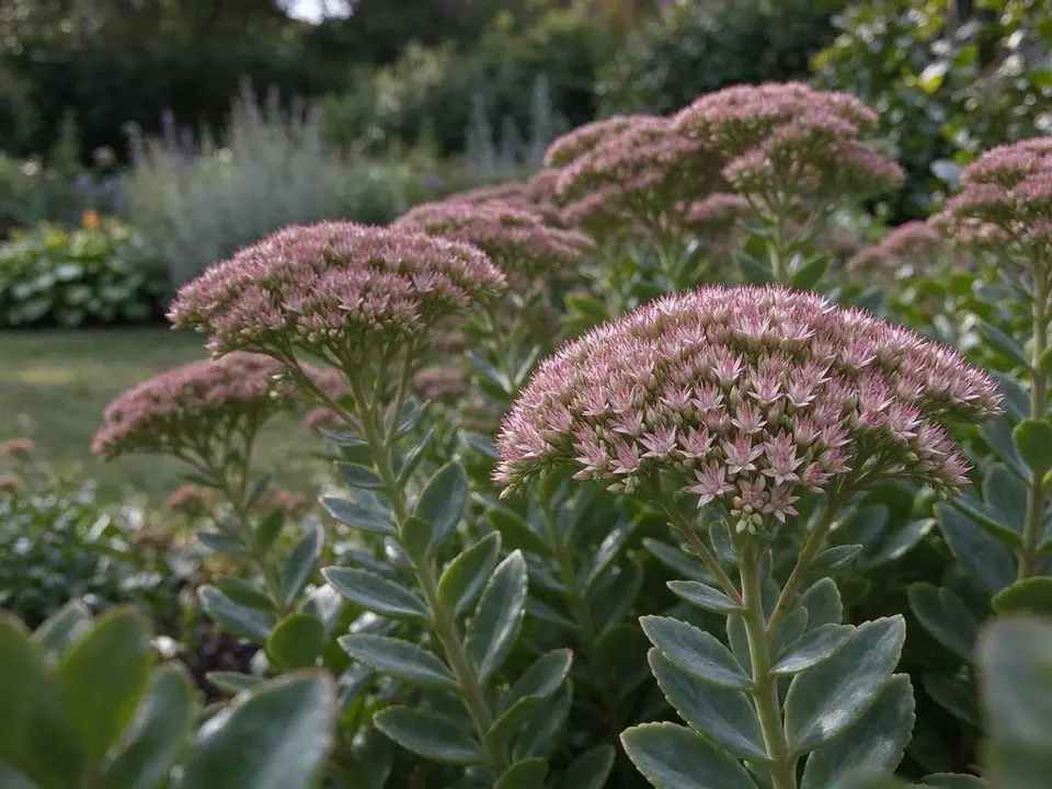Sedum Autumn Joy in early autumn